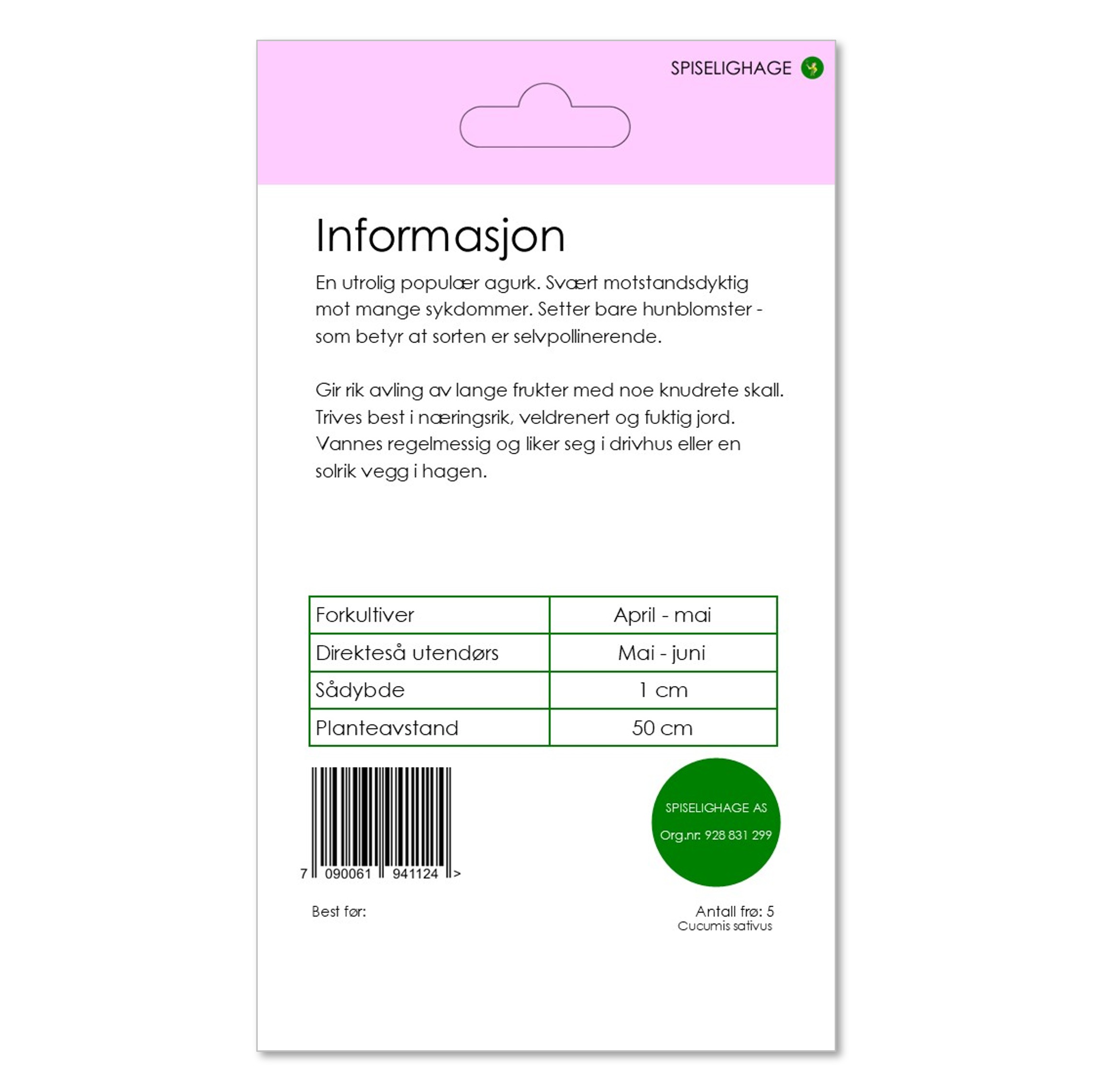 SPISELIGHAGE® SNACKAGURK- PASSANDRA - Bilde 2