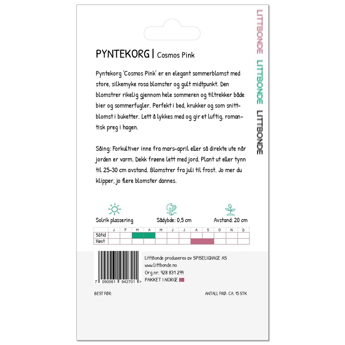 PYNTEKORG- Cosmos «Pink» - Bilde 2