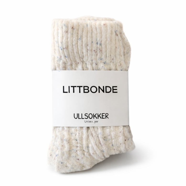 LITTBONDE® – Ullsokker, unisex (krem hvit)